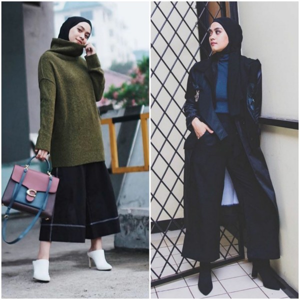 Inspirasi outfit hijab dengan turtleneck. (Foto: Instagram @ayudiac).