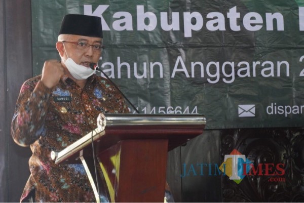 Bupati Malang HM Sanusi saat memberikan sambutannya ketika membahas MoU dengan Kabupaten Badung, Provinsi Bali. (Foto : Humas Pemkab Malang for MalangTIMES)