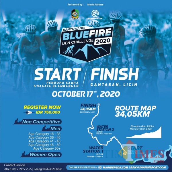Pengumuman Banyuwangi Bluefire Ijen Challenge 2020 (Nurhadi Banyuwangi Jatim Times)