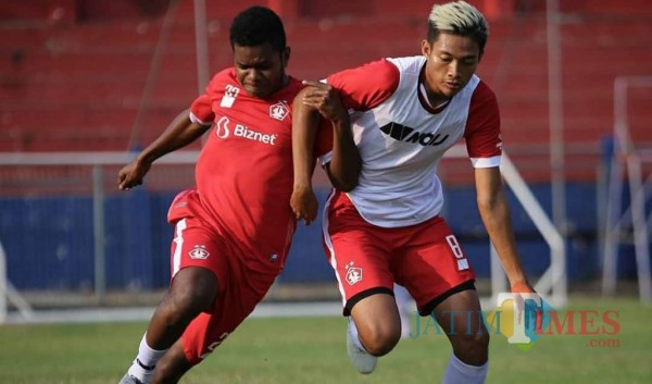 Persik Kediri saat jalani latihan di Stadion Brawijaya.(foto: istimewa)
