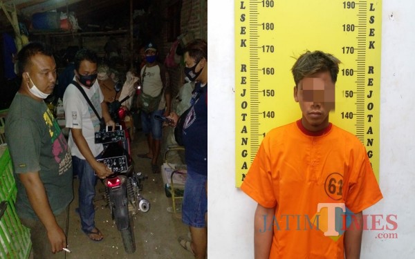 Petugas saat mengamankan pelaku, YK alias Gombloh / Foto : Dokpol / Tulungagung TIMES
