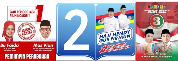 Ketiga Paslon pilkada Jember 2020 (foto : istimewa / Jatim TIMES)