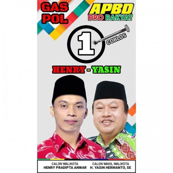 Pasangan Henry-Yasin mendapat nomor urut 1 di Pilkada Kota Blitar