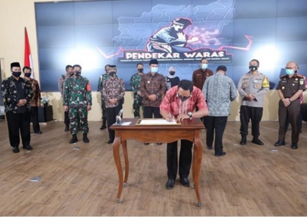 Penandatanganan Ikrar Damai Forkopimda bersama 14 Perguruan.