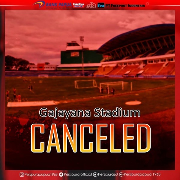 Postingan Instagram Persipura Jayapura tentang batalnya gunakan Stadion Gajayana (Instagram Persipura)
