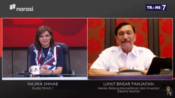 Najwa Shihab dan Luhut Binsar Panjaitan (Foto: YouTube Najwa Shihab)