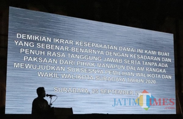 Deklarasi Damai yang digelar Bawaslu serta KPU Kota Surabaya