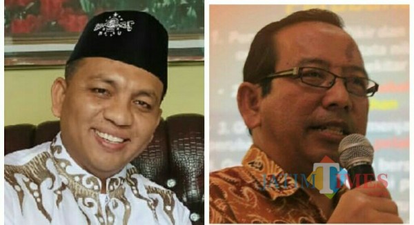 Ketua PCNU dan Ketua PDM Lumajang (Foto: Bramastyo Dhieka Anugerah / Jatim Times)