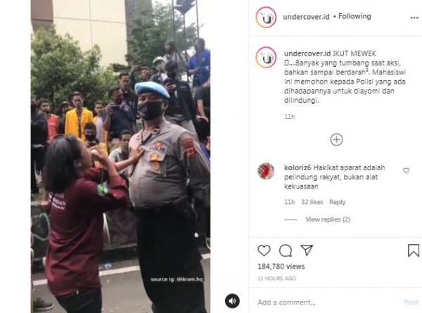 Mahasiswa minta perlindungan polisi (Foto: IG undercover.id)