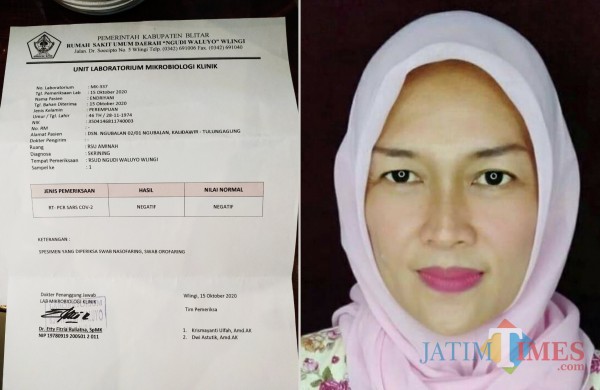 Hasil tes dari rumah sakit lain negatif, sebelumnya Andriyani dinyatakan positif dalam pemeriksaan di Tulungagung (Foto: Istimewa / TulungagungTIMES)