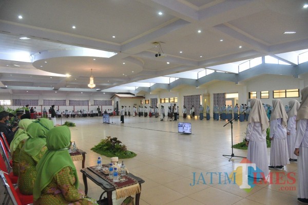 Suasana upacara HSN 2020 di Aula Pemkab Jember (foto: Izza / JatimTIMES)
