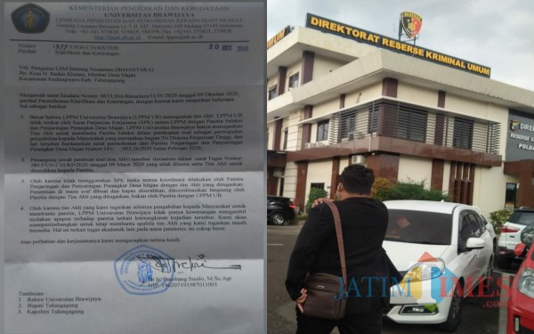 Surat balasan dari UB dan Ali Sodik saat di Polda Jatim / Foto : Istimewa / Tulungagung TIMES