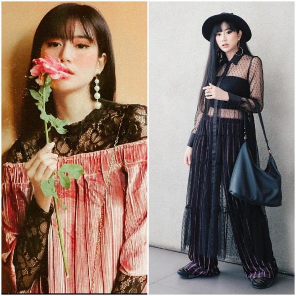 Stylish, padu padan outfit transparan ala Yumna Kemal. (Foto: Instagram @yumnakemal).