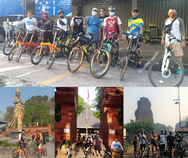 Wiropati Gowes Community, komunitas gowes yang peduli kebersihan dan kelestarian situs bersejarah di Mojokerto (Foto: Hery untuk mojokertoTIMES.com)