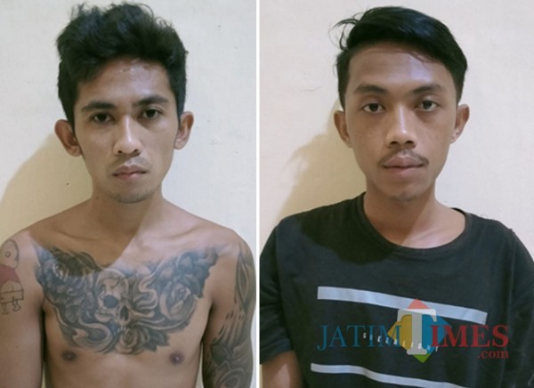 Kedua pelaku yang berhasil diamankan jajaran Polsek Balung (foto : istimewa / Jatim TIMES)