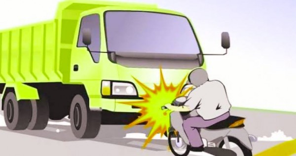 ilustrasi truk tabrak motor