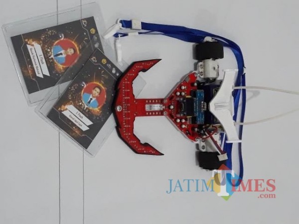 Robot E-Flash mahasiswa ITN Malang yang meraih best design di ajang Jember Line Tracer X 2020 (JLT X). (Foto: istimewa)
