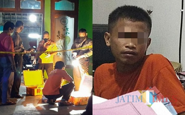 Budi Santoso, tesangka pelaku pembunuhan yang masih tetangga korban / Foto : Dokpol / Tulungagung TIMES