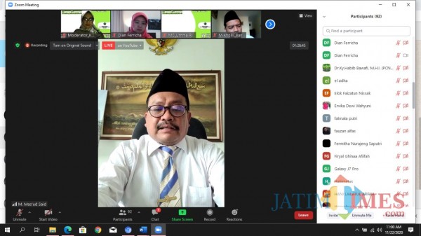 Webinar dengan tema Membangun Paradigma Profetik Aswaja: Revitalisasi Tradisi Intelektual NU digelar ISNU Kota Blitar