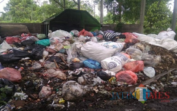 Tempat sampah di Desa Panjerejo yang dikeluhkan baunya oleh masyarakat sekitar. (Foto: Istimewa / Tulungagung TIMES)