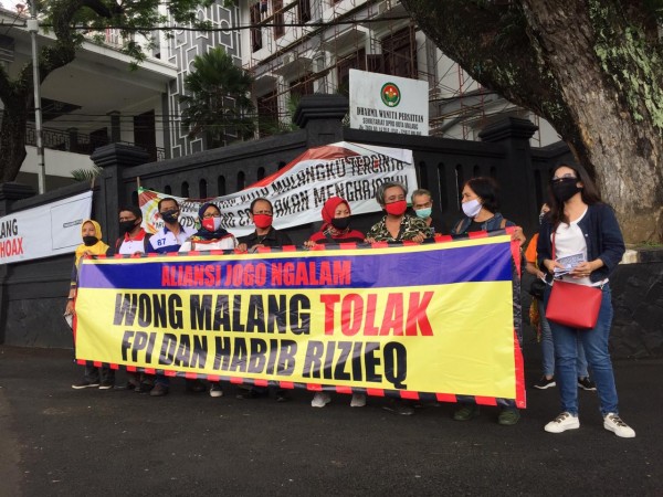 Aliansi Jogo Malang yang menolak FPI dan Rizieq Shihab (Ist)