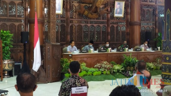 Rapat Koordinasi menyikapi lonjakan kasus Covid 19 di Tulungagung (Joko Pramono for Jatim TIMES)
