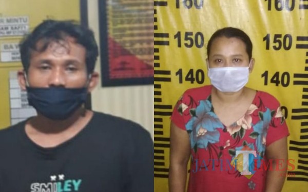 Agus dan Astri tersangka pencurian hp di RSUD dr Iskak Tulungagung / Foto : Dokpol / Tulungagung TIMES