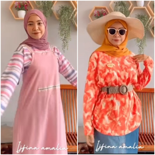 Styling kaus oblong jadi outfit modis ala hijabers Ijfina Amalia. (Foto: Instagram @ijfinaamalia).
