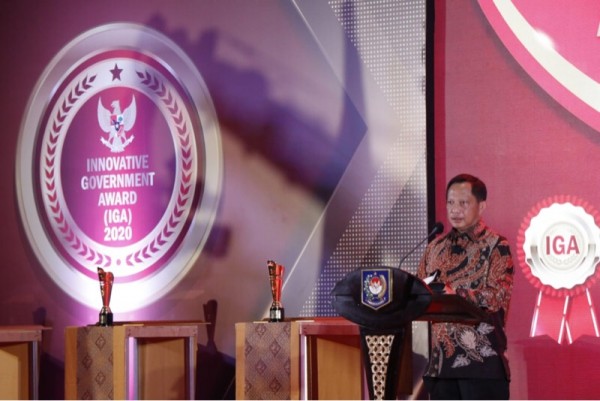 Mendagri, Muhammad Tito Karnavian saat memberi sambutan dalam agenda Penghargaan IGA Tahun 2020 (Foto : Istimewa)