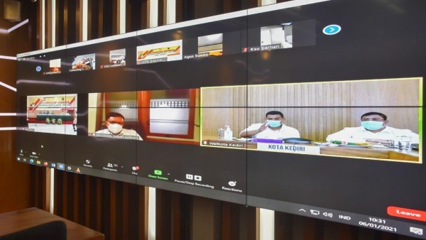 Pelaksanaan Musda ini dilakukan secara virtual dari Command Center Balaikota Kediri. (Foto: Ist)