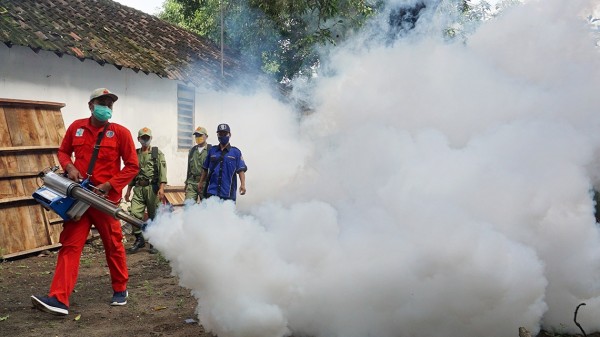Penyemprotan nyamuk atau _fogging_ dilakukan ketika di suatu daerah/lokasi ditemukan kasus DBD. (Foto: Ist)