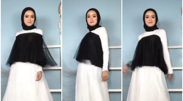 Styling rok tutu menjadi atasan ala hijabers. (Foto: Instagram @rahma.nura).