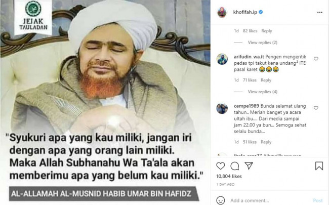 Postingan Instagram Khofifah 2