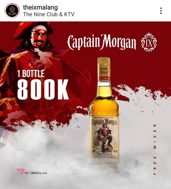 Salah satu minol yang dijual di The Nine Club and Nine House Alfresco.