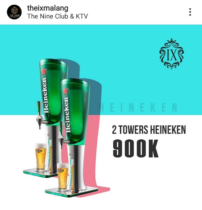Salah satu minol yang dijual di The Nine Club and Nine House Alfresco.