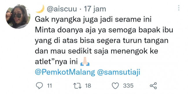 Salah satu cuitan di akun twitter Daizzatus.