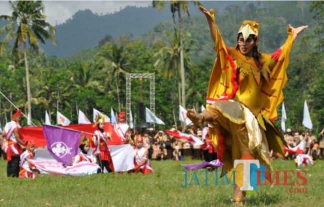 Salah satu event kepramukaan bertaraf nasional di Desa Lebakharjo.(Foto: Arsip MalangTIMES)