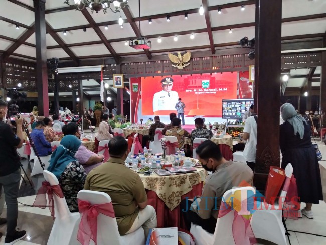 Suasana Kegiatan Gebyar Hadiah Taat Pajak Menuju Malang Makmur 2021.(Foto: Riski Wijaya/MalangTIMES)