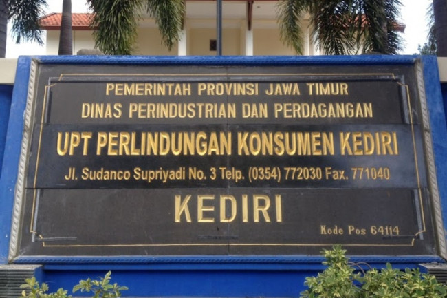 Kantor Unit Pelaksana Teknis (UPT) Perlindungan Konsumen yang terletak di Jl. Sudanco Supriadi No.3, Mojoroto, Kecamagan Mojoroto, Kota Kediri. (Foto: Istimewa)