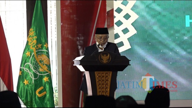 Bupati Malang HM Sanusi saat memberikan sambutan (foto: Igoy/JatimTIMES) 