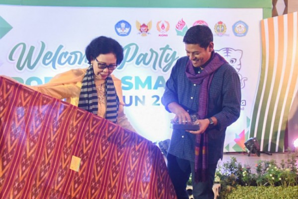 Welcome Party PORSENASMA IV, Selasa (7/6) di Ruang Joyoboyo Balai Kota Kediri. Pada PORSENASMA tahun ini Universitas Nusantara PGRI menjadi penyelenggara. (Foto: Dok. Istimewa)