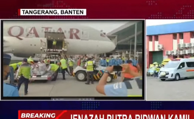 Jenazah eril tiba di Indonesia