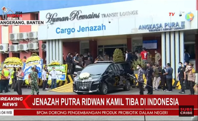 Jenazah eril tiba di Indonesia