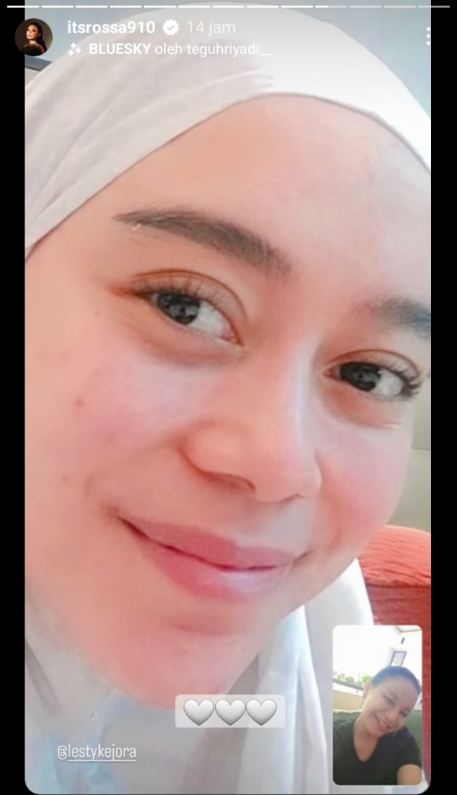 Momen video call Rossa dan Lesty