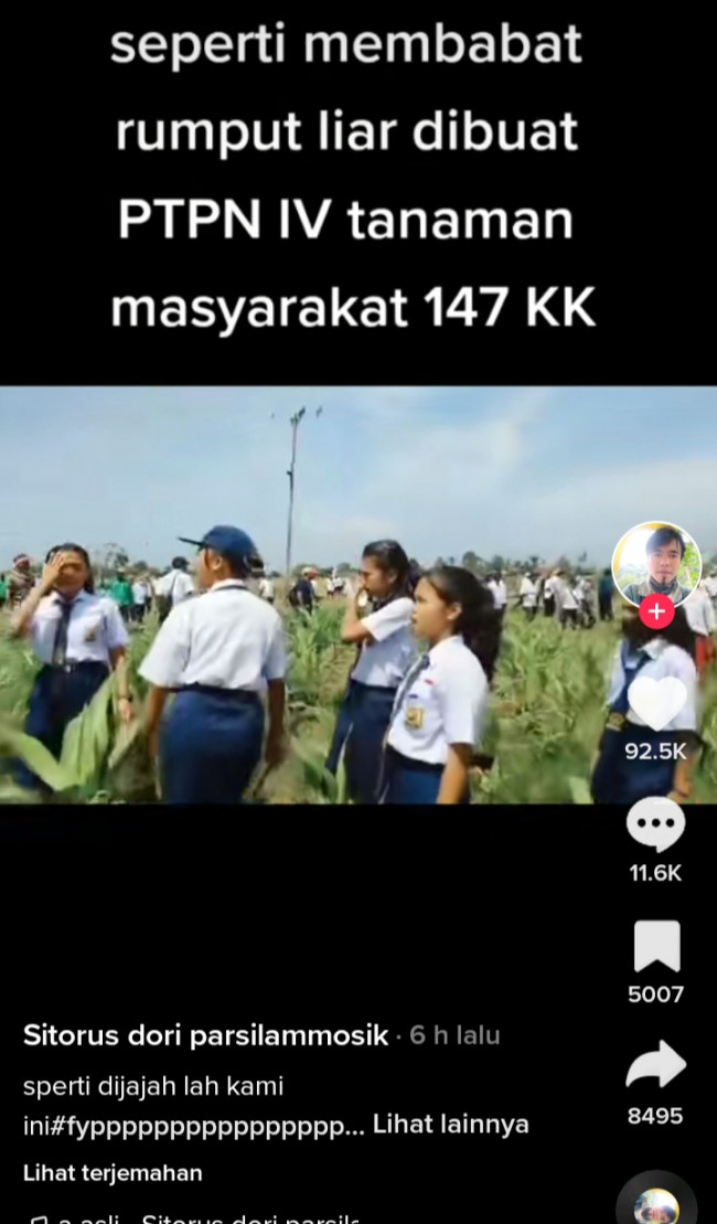 Karyawan PTPN IV babat lahan jagung milik warga