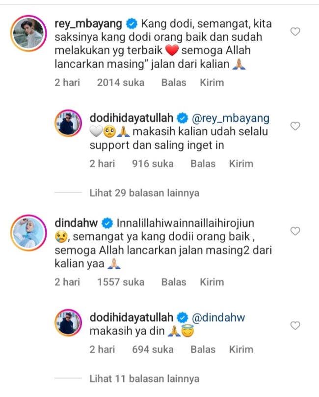 Komentar Rey Mbayang dan Dinda