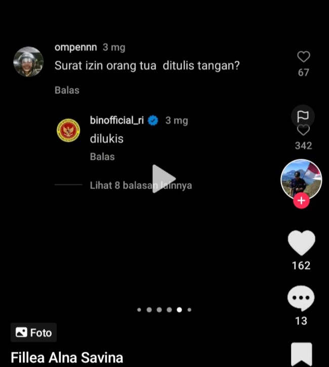 Komentar netizen dengan BIN