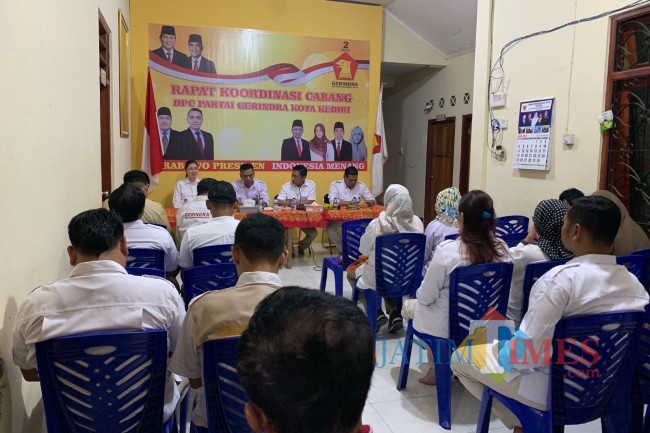 Rakorcab DPC Gerindra Kota Kediri, Sabtu (10/06/2023).  (Bams Setioko/JatimTIMES)