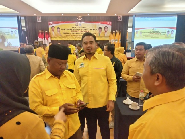 Ahmad Irawan usai melakukan konsolidasi dengan anggota DPD Partai Golkar Kota Malang.(Foto: Riski Wijaya/MalangTIMES).