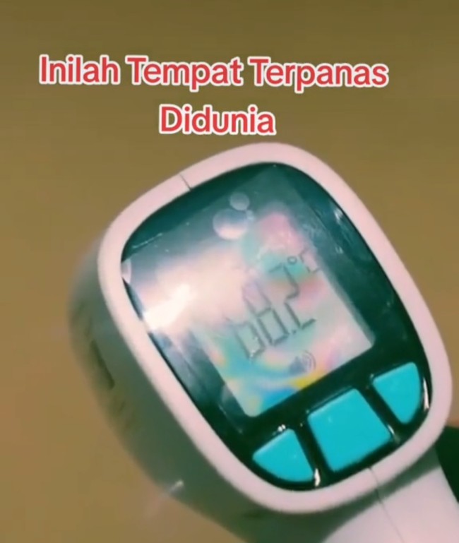 Temperatur panas gurun lut. (Foto: TikTok)
